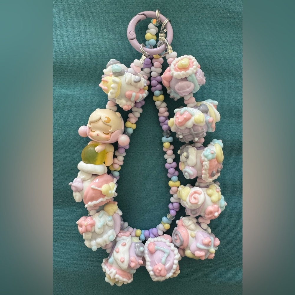 Various Pop Bean/Crystal Beaded Keychain/Bag/Phone Charm or Crossbody Chains